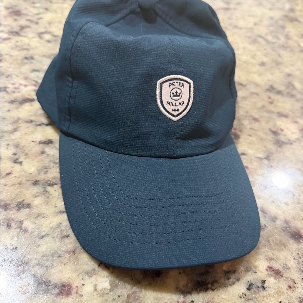 Peter Millar Dark Teal Baseball Cap with Embroidered Crest